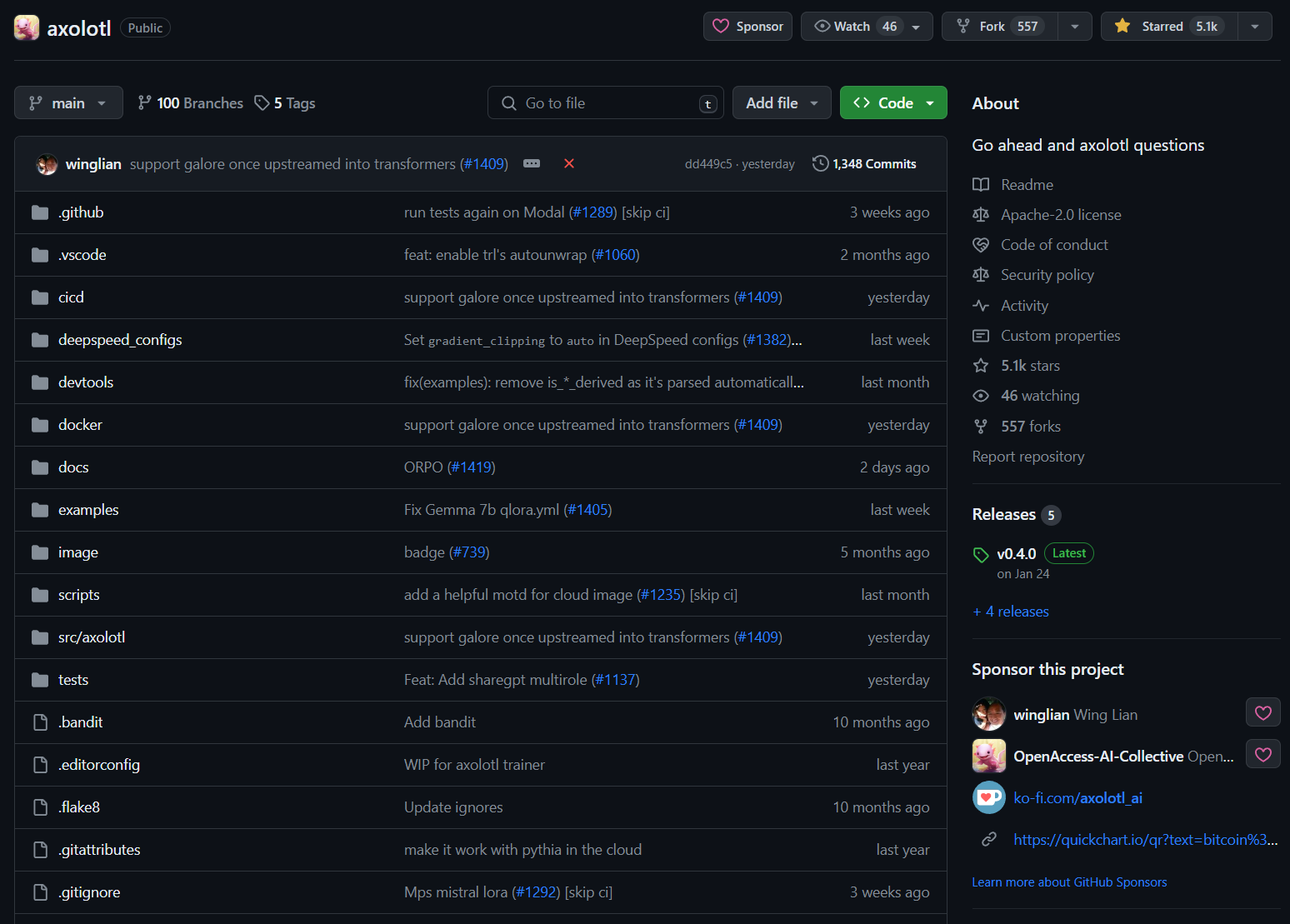 Github repository screenshot